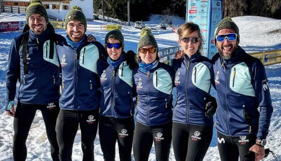 Combinado español en el europeo de raquetas de nieve