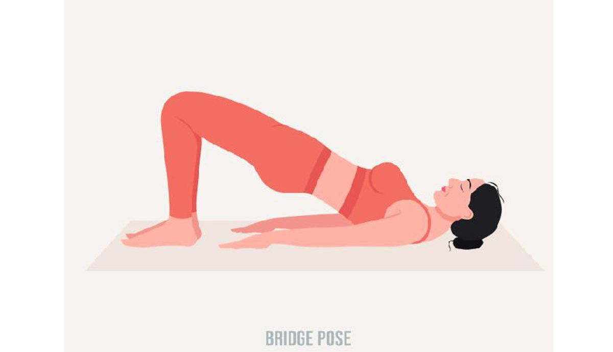 Postura del Puente Yoga para la menstruación Postura del Puente Yoga para la menstruación