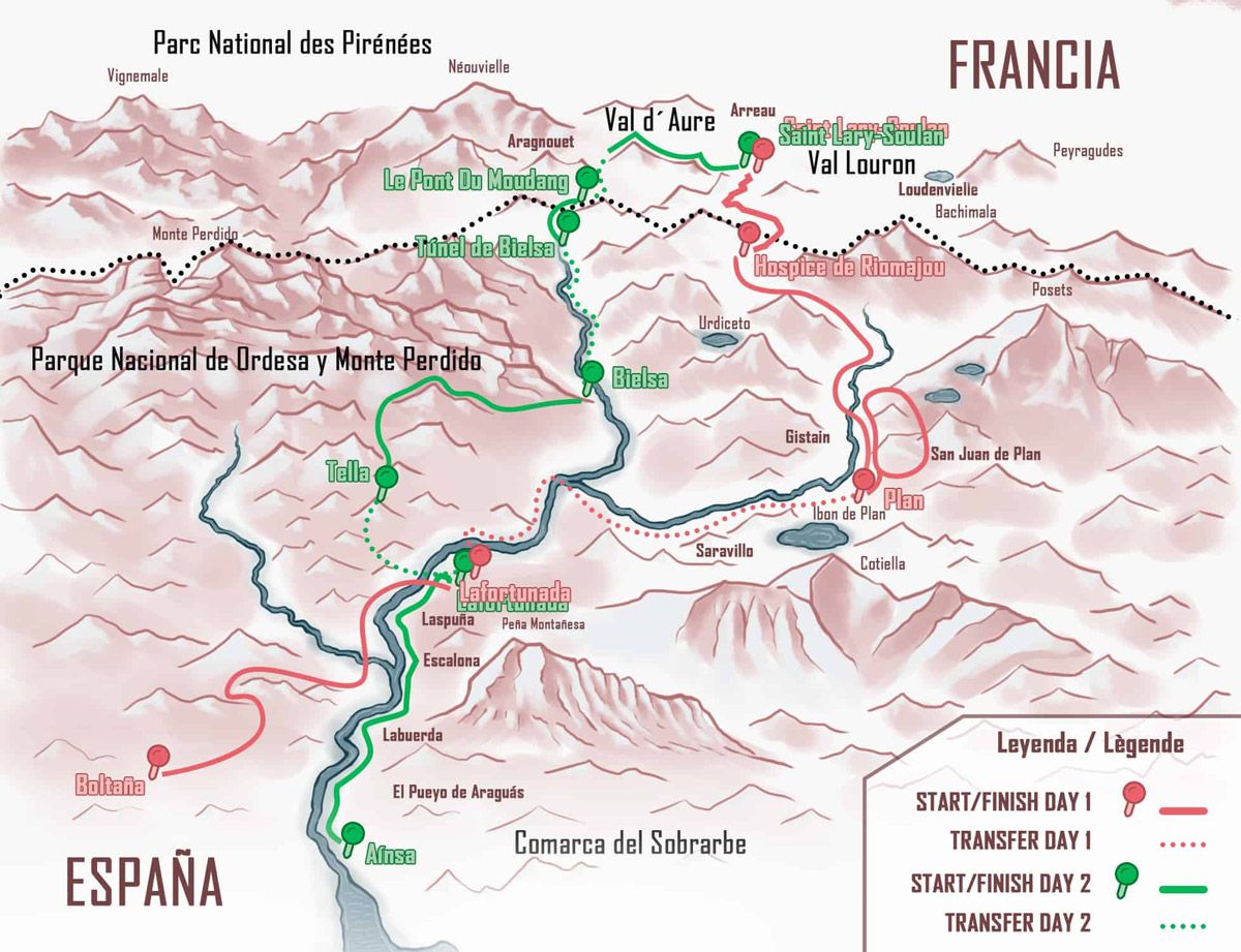 Contrebandiers, la nueva prueba transfronteriza que combina MTB y Trail Running mapa