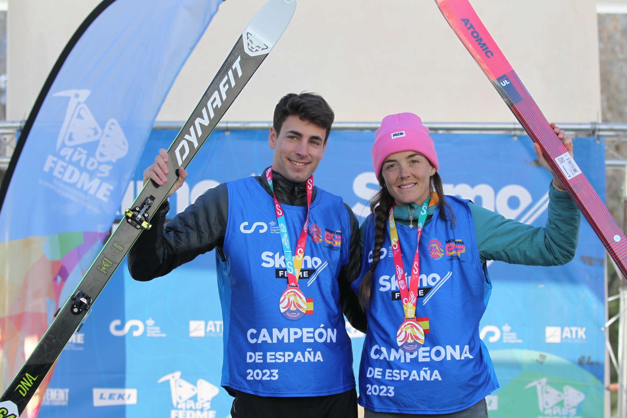 Oriol Cardona y Ana Alonso tras vencer ayer en la modaliad individual ©FEDME