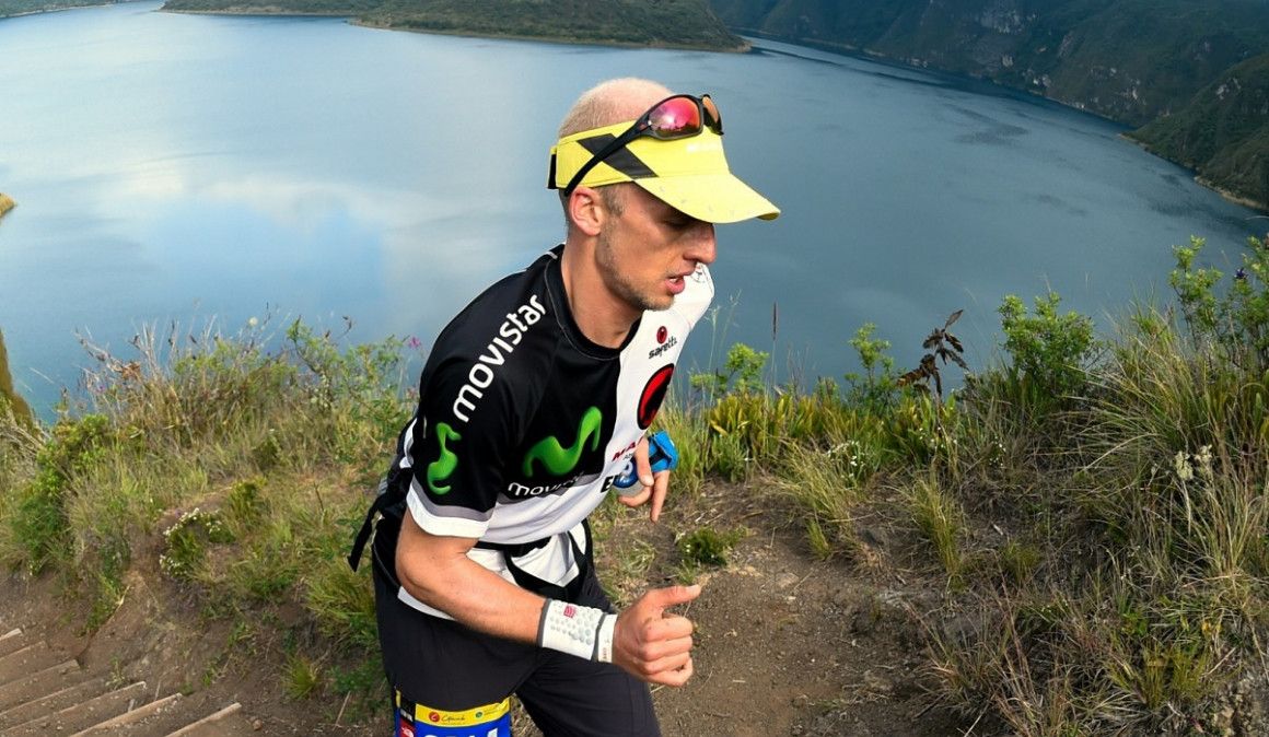 Karl Egloff, en una competición de montaña