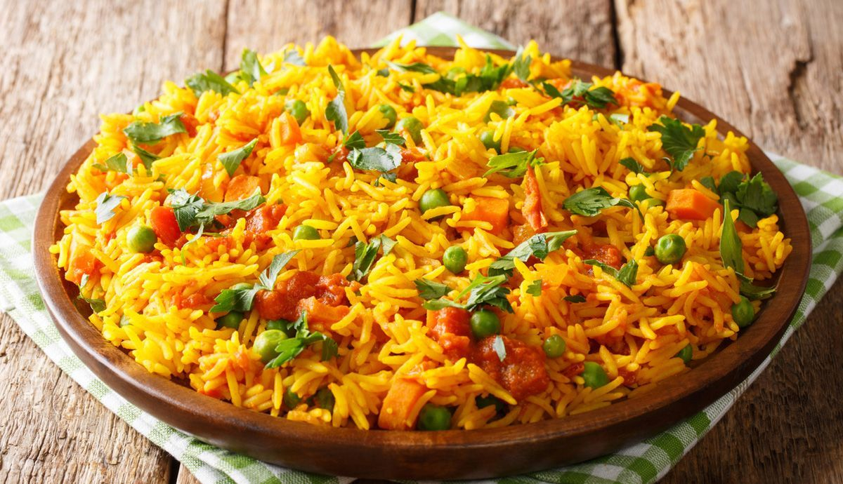 Arroz estilo Mumbai con verduras y curry