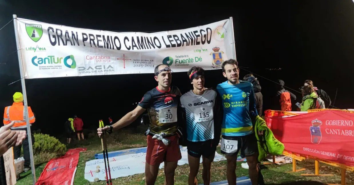 Potes acoge la segunda edición de la Viorna Vertical Nocturno. Podio masculino 