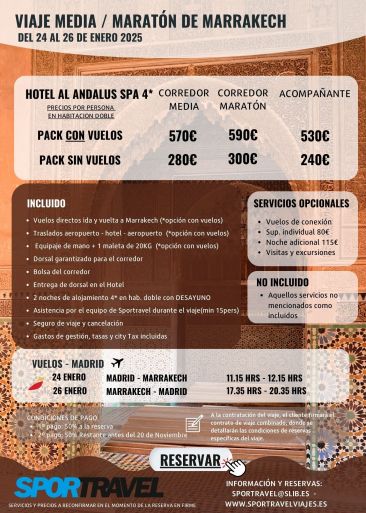 Esta es la oferta de Sportravel para correr en Marrakech en 2025