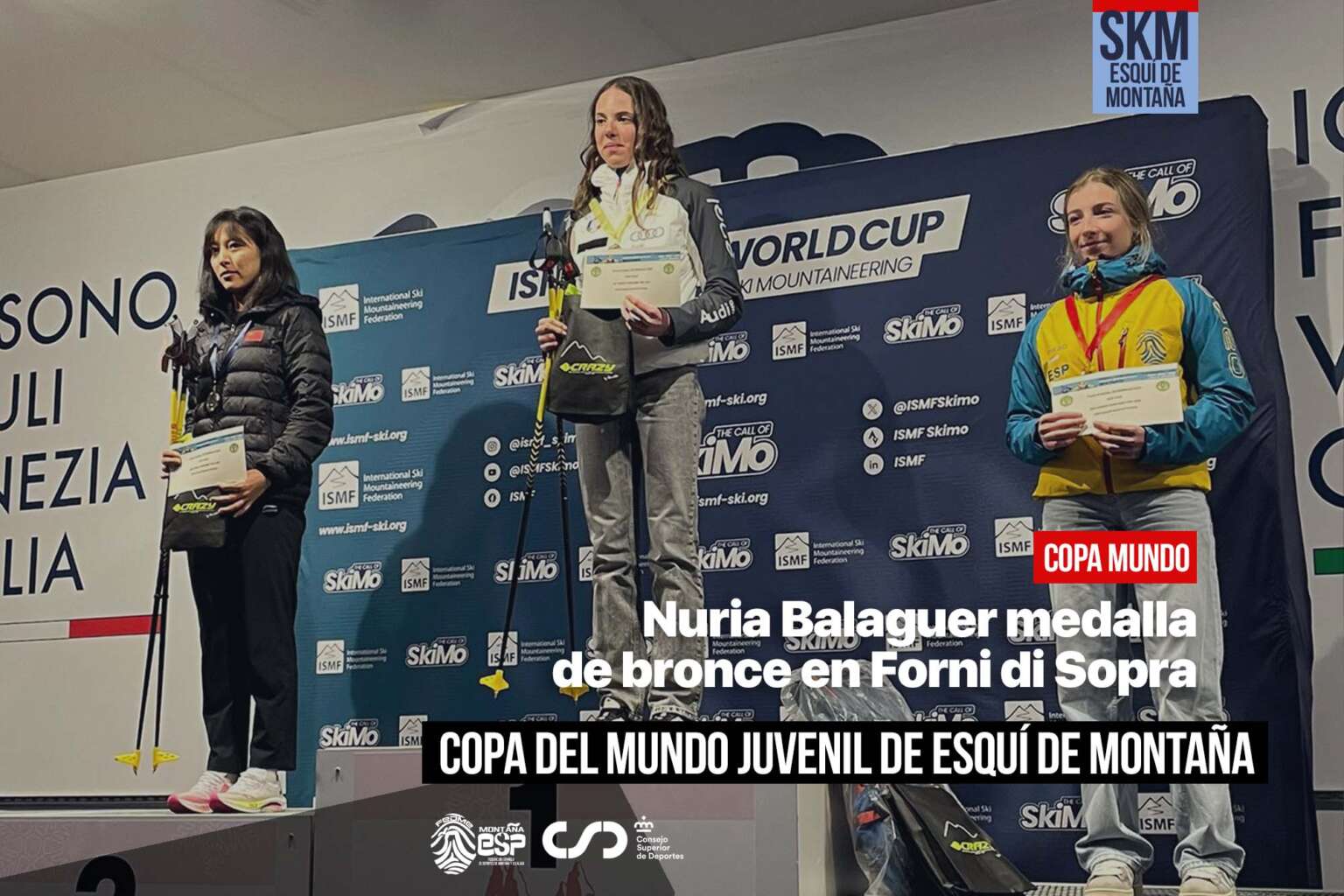 Nuria Balaguer en el podio Foto: FEDME