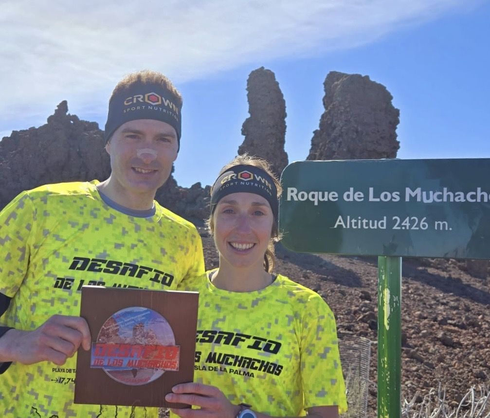 Naiara y Alain tras batir el récord del Desafío de los Muchachos