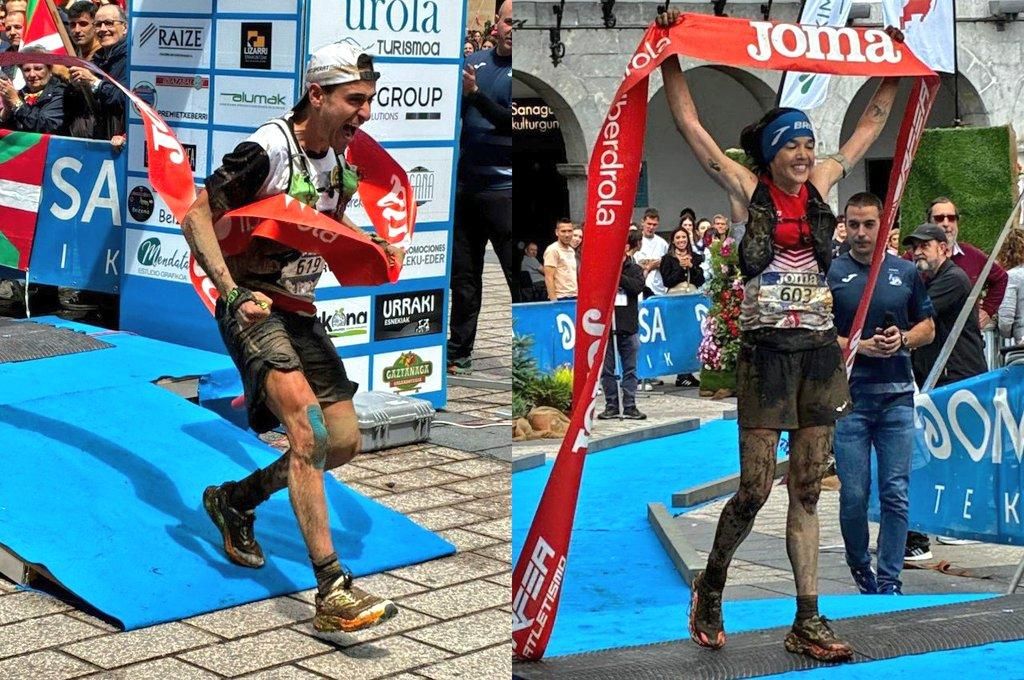Julien Calvo y Mireia Pons entrando en meta
