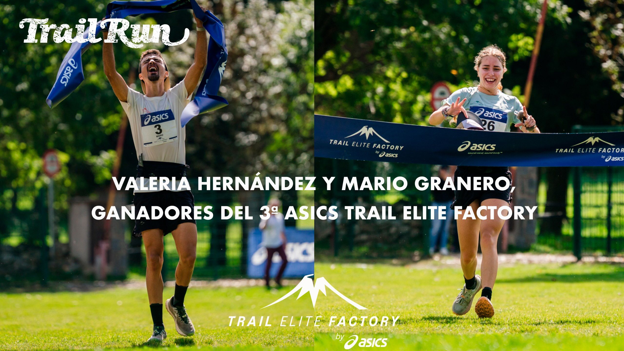 Valeria Hernández y Mario Granero, ganadores del 3ª ASICS Trail Elite Factory ©️vsmphotoevents