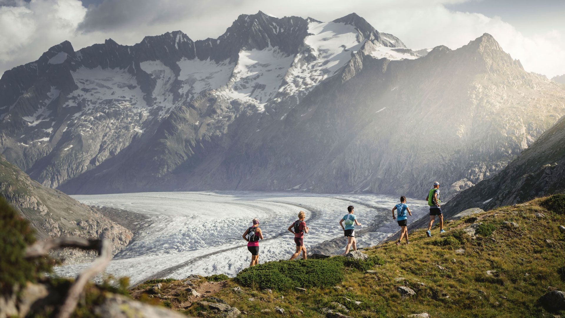Correr con vistas al Gran Glaciar del Aletsch es una experiencia única