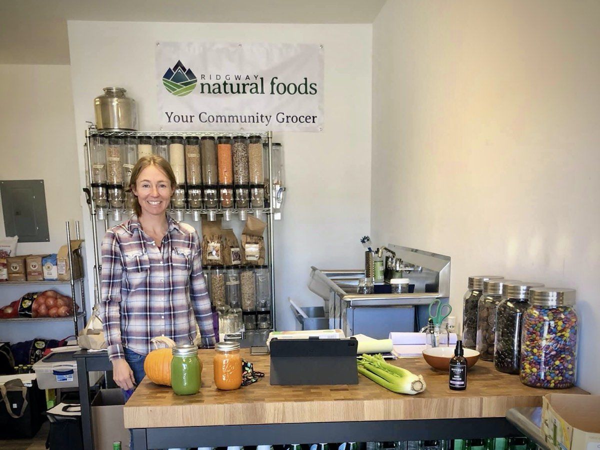 Megan at her co-op, Ridgway Natural Foods, in Ridgway, Colorado. Photo courtesy of Megan Kimmel.