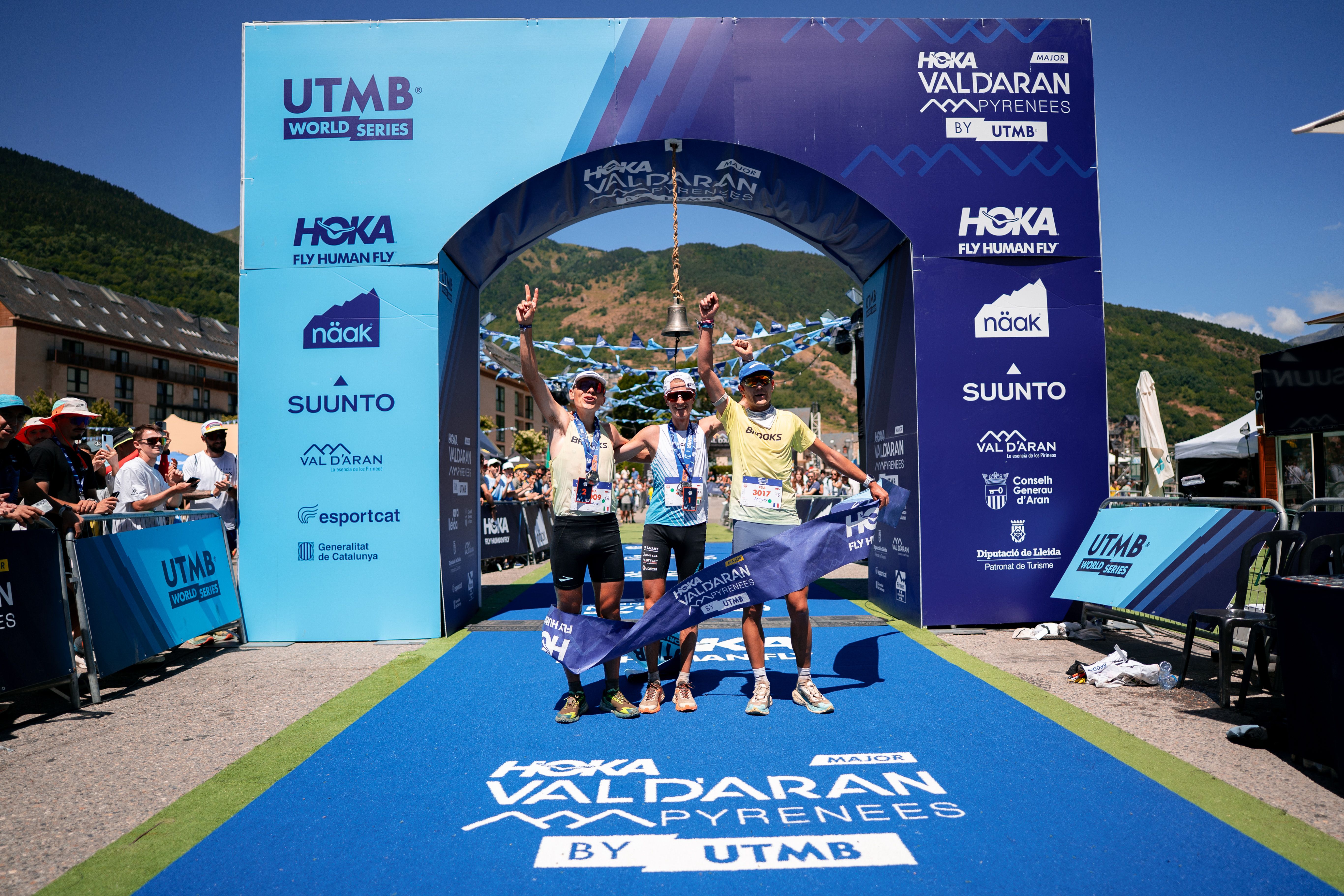 HOKA Val d'Aran by UTMB® consolida su dimensión internacional en una sexta edición de máximo nivel. Foto podio masculino PDA