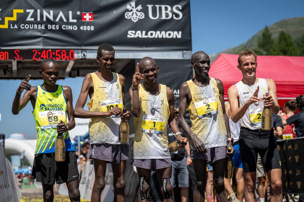 2025 Sierre Zinal men podium Kiriago Kipngeno Saoli Briffod Machoka 