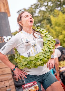 Martyna Młynarczyk en meta del Trail des Templiers