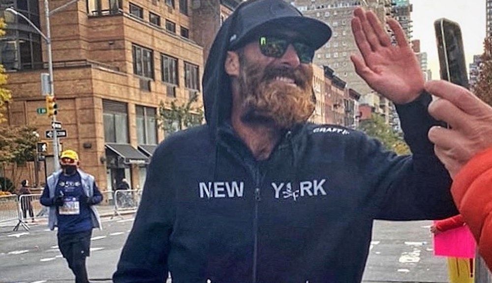 Tommy disfrutando de la New York Marathon